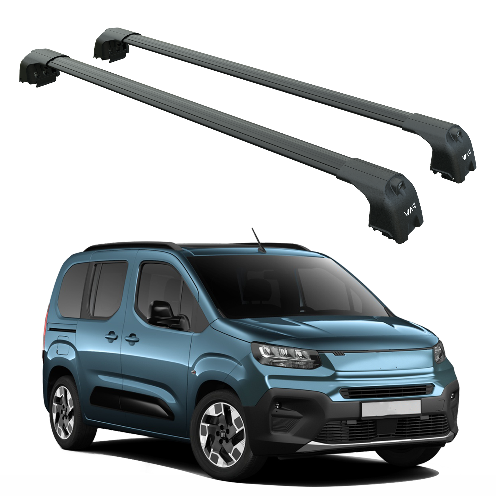 For Fiat Doblo 2023-2025 Roof Rack System, Aluminum Cross Bar, Flush Rail, Black For Fiat Doblo 2023-2025 Roof Rack System, Aluminum Cross Bar, Flush Rail, Black